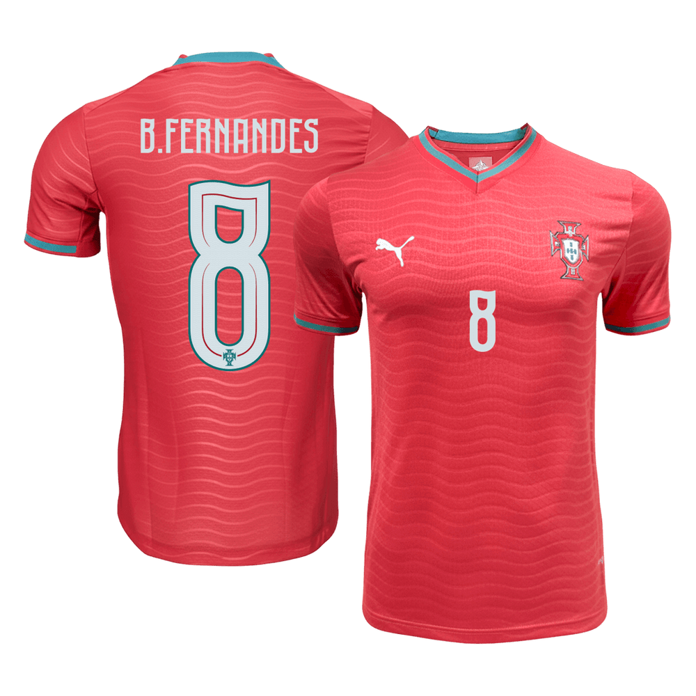 B.FERNANDES#8 Spillerversjon Portugal Hjemmefotballdrakt VM 2026 Rød