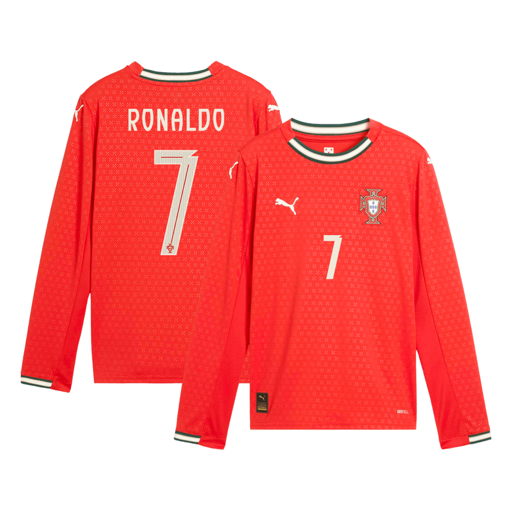 RONALDO #7 Portugali pitkähihainen kotijalkapallopaita 2025