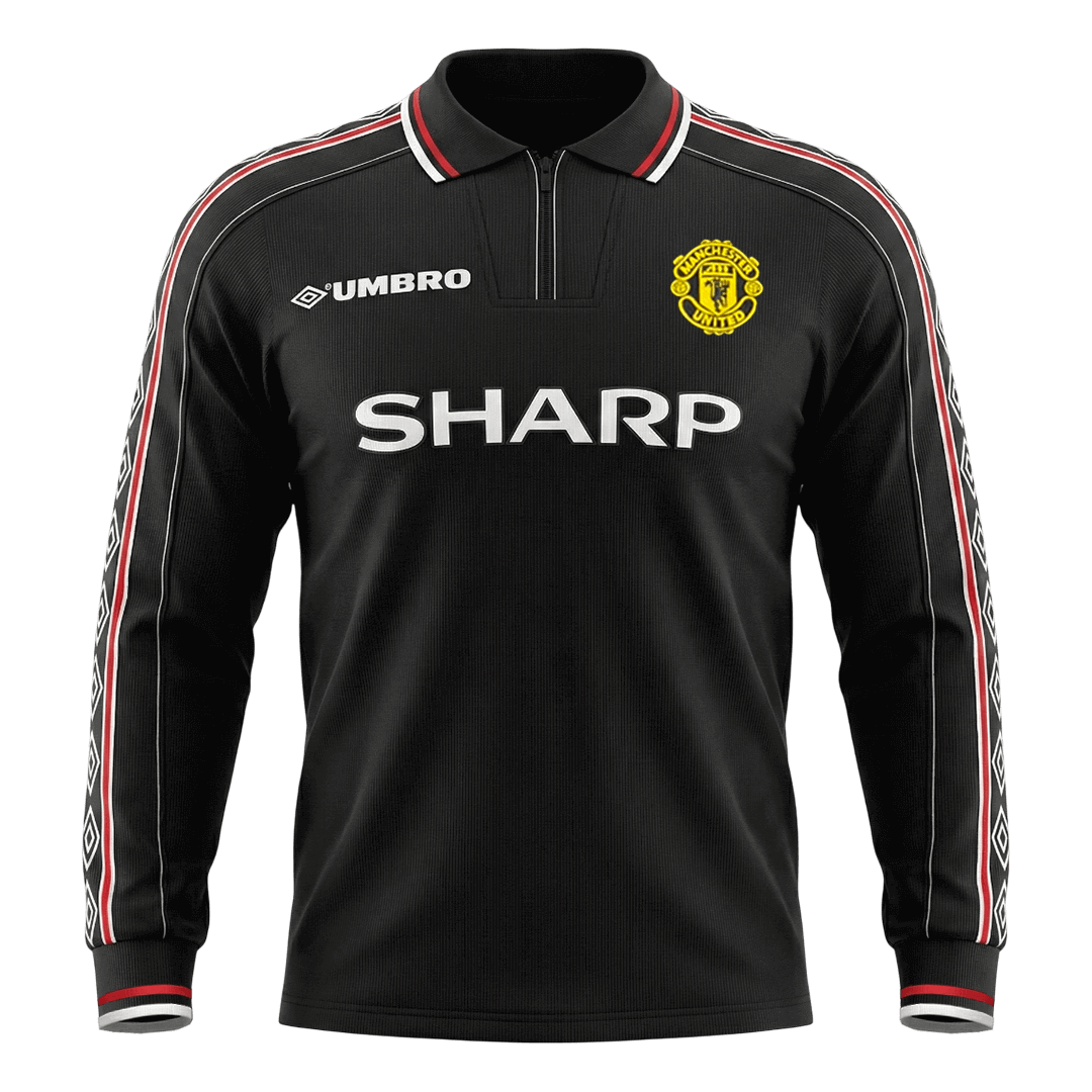 Retro fotballdrakt Manchester United Langermet borte 1998