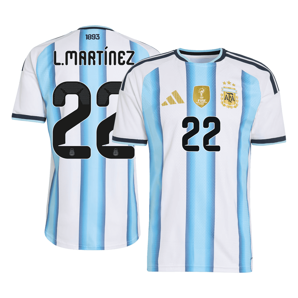 L. MARTINEZ #22 Argentina Hjemmespillerversjon Jersey World Cup 2026
