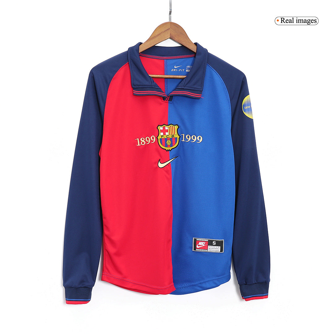 Retro fotballdrakt Barcelona Home Langermet 1999/00