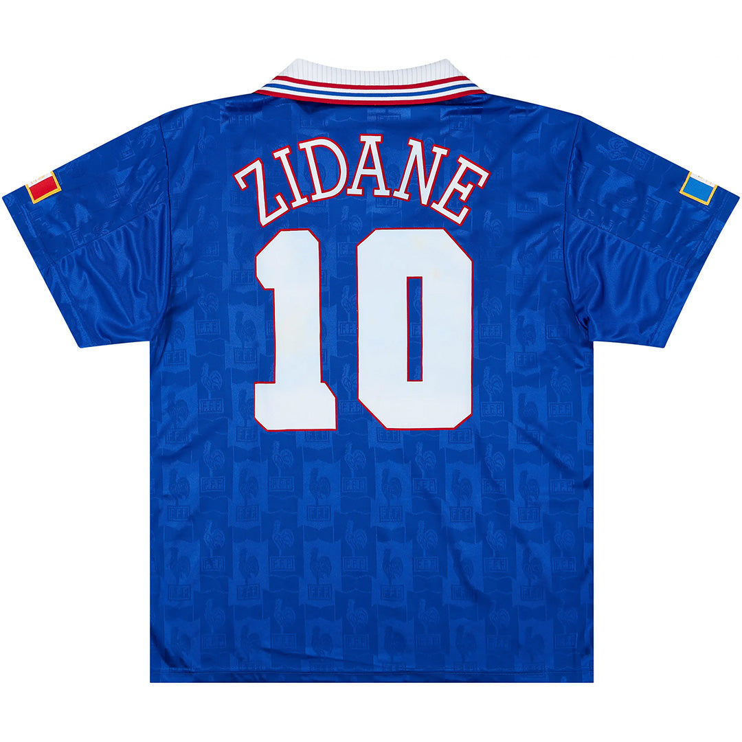 Retro-trøye Zidane #10 Frankrike hjemme-EM 1996