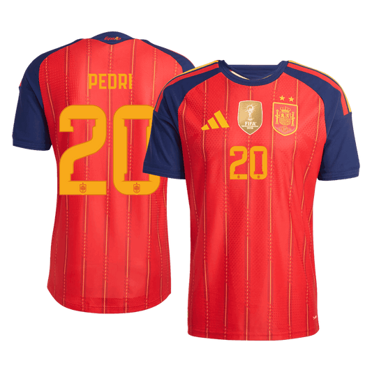PEDRI #20 Spania Hjemmespillerversjon Jersey World Cup 2026 - Champion