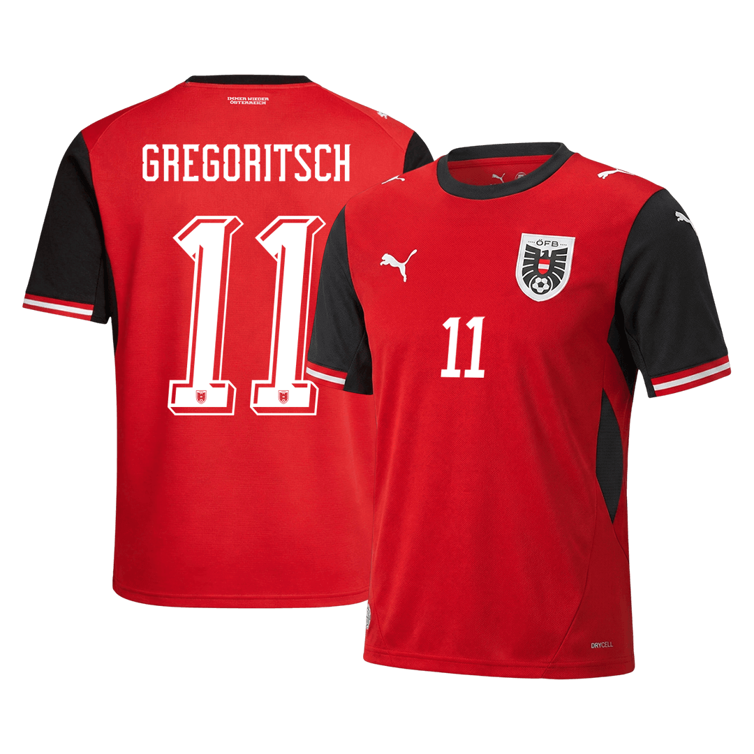 GREGORITSCH#11 Østerrike Hjemmefotballdrakt VM 2026 Rød