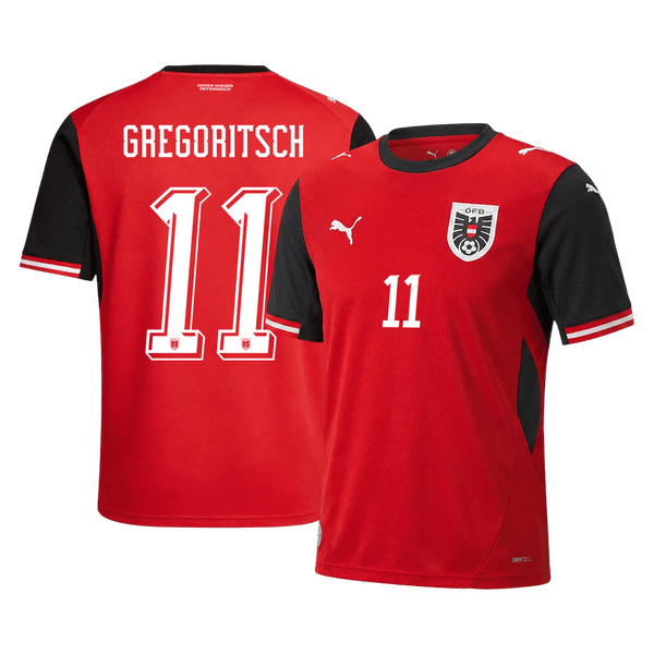 GREGORITSCH#11 Itävalta Kotijalkapallopaita MM 2026 Punainen