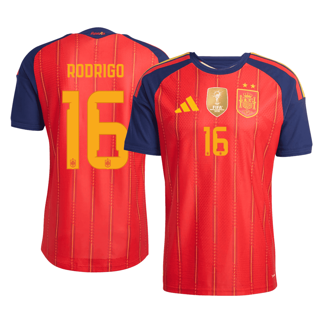 RODRIGO #16 Spania Hjemmespillerversjon Jersey World Cup 2026 - Champion