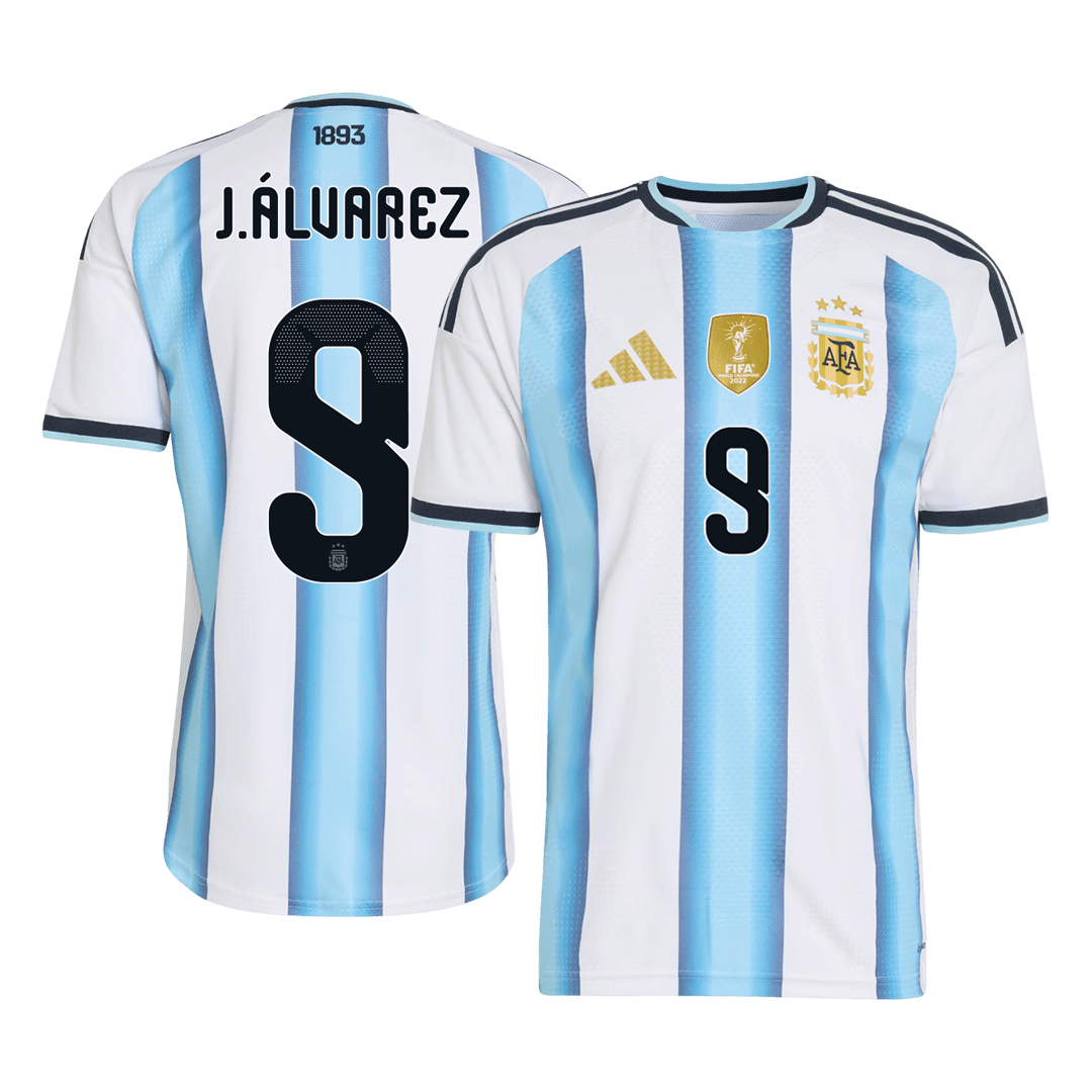 J. ALVAREZ #9 Argentina Hjemmespillerversjon Jersey World Cup 2026