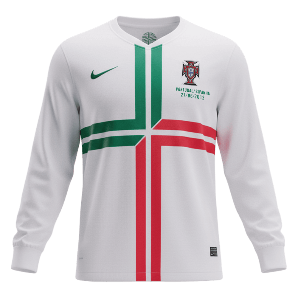 Retro jalkapallopaita Portugali Pitkähihainen Vieras 2012