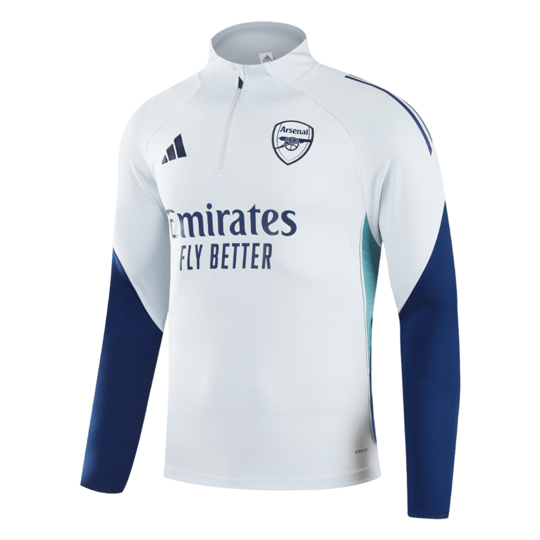 Arsenal 1/4 Zip Tracksuit 2025/26 Barn Hvit