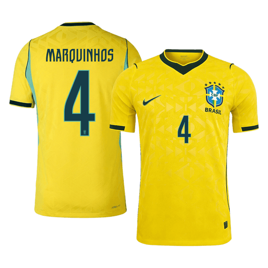 MARQUINHOS #4 Brasil Hjemmespillerversjon Jersey World Cup 2026