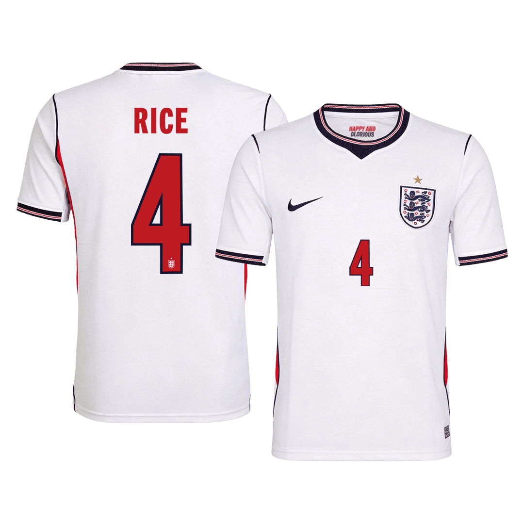 RICE #4 England hjemmefotballdrakt VM 2026