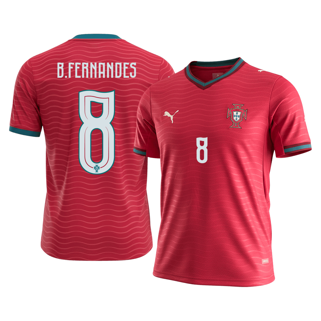 B.FERNANDES#8 Portugal Hjemmefotballdrakt VM 2026 Rød