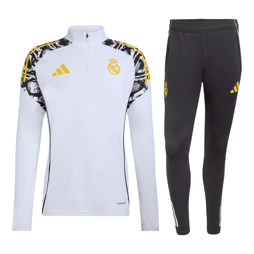 Real Madrid x MARVEL Sweatshirt Kit med glidelås (overdel+bukser) 25/26 hvit
