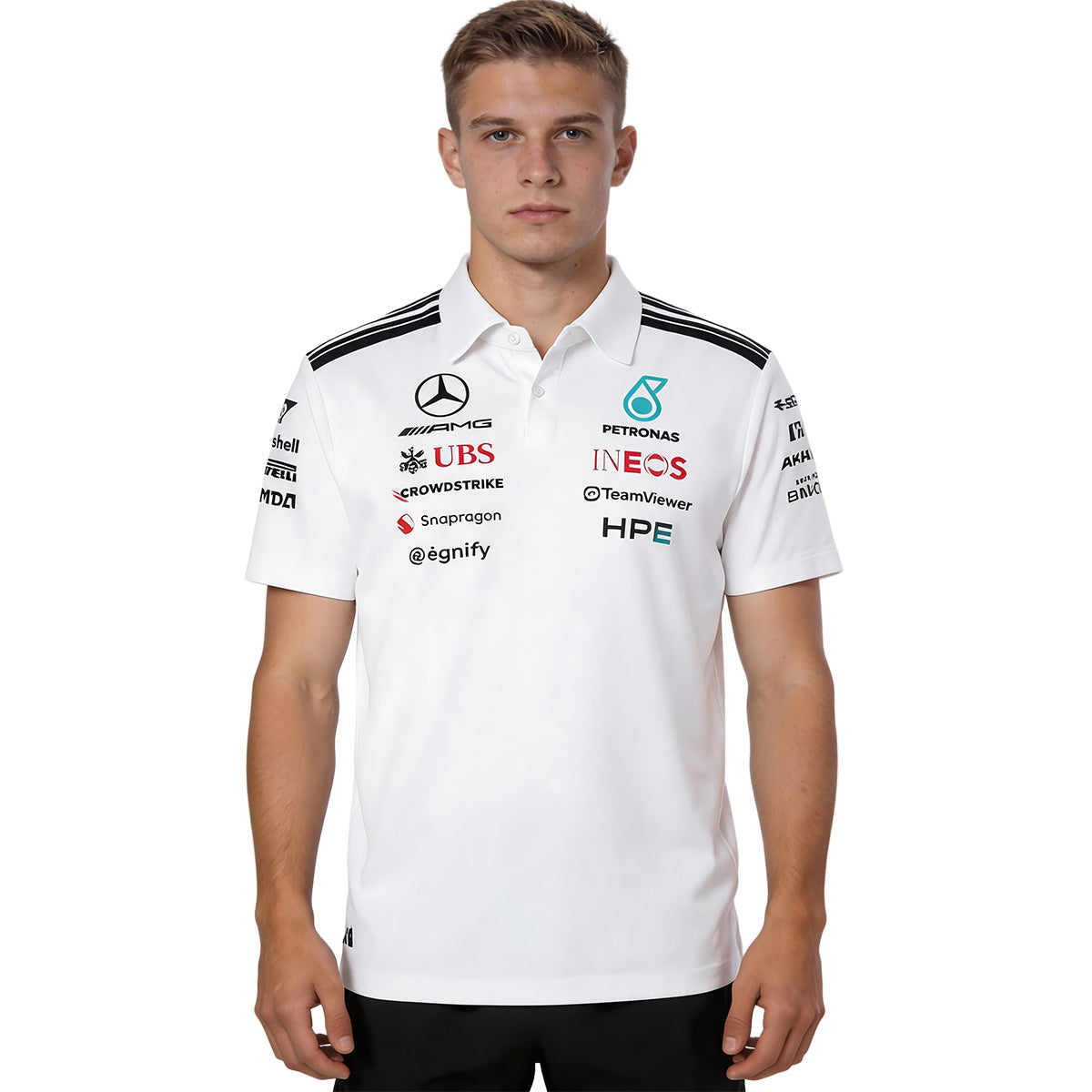 Mercedes AMG Petronas F1 2026 Team Polo White