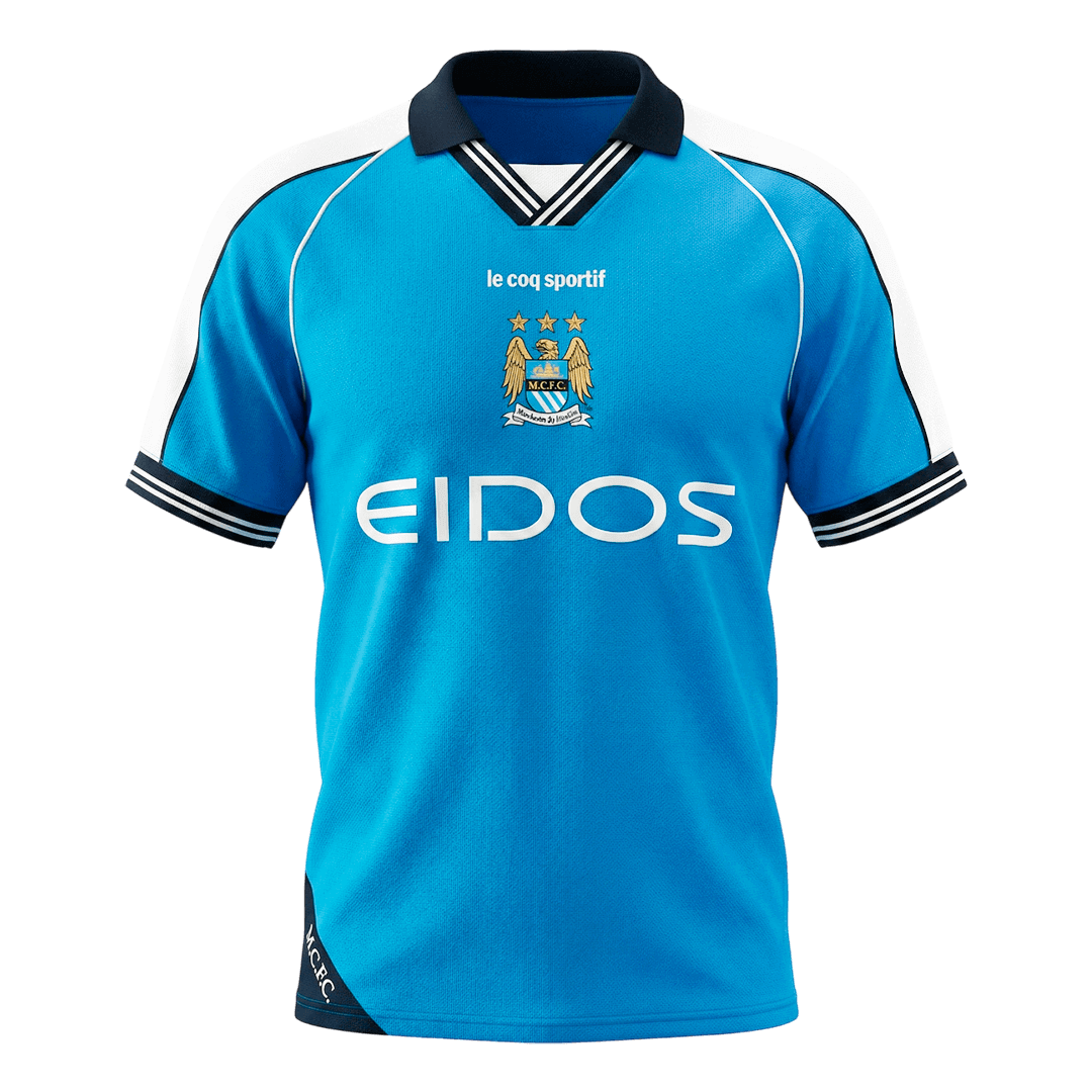 Retro fotballdrakt Manchester City Hjem 1999/01
