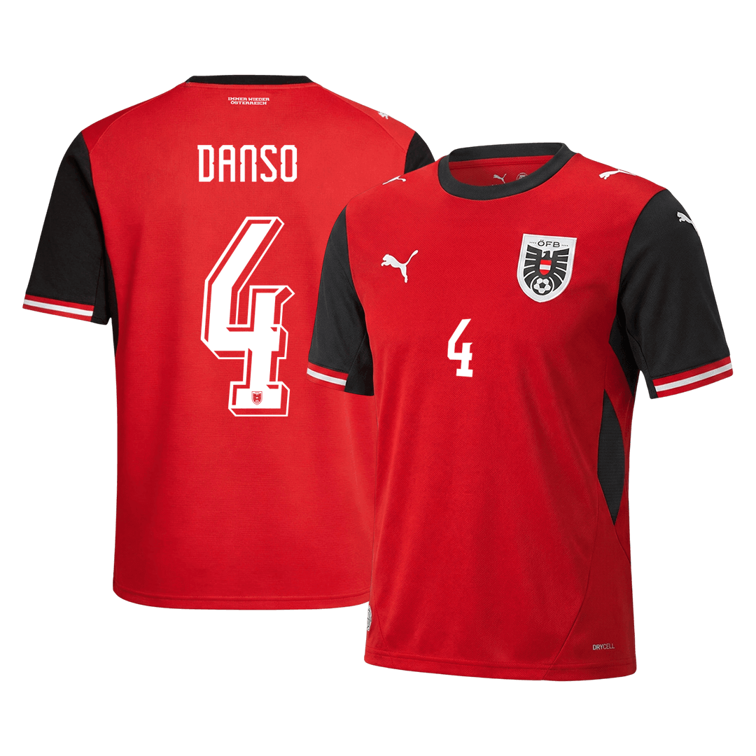 DANSO#4 Østerrike Hjemmefotballdrakt VM 2026 Rød