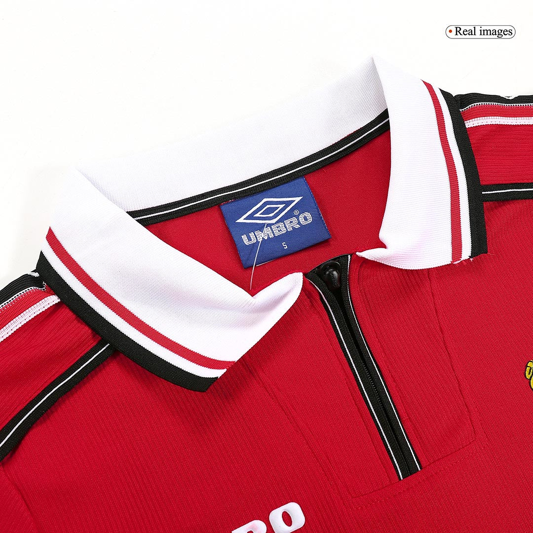 Retro fotballdrakt Manchester United Hjemmelangermet 1998/99