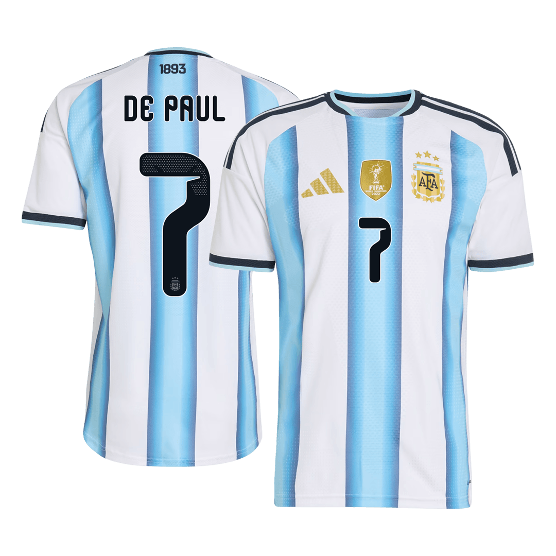 DE PAUL #7 Argentina Hjemmespillerversjon Jersey World Cup 2026