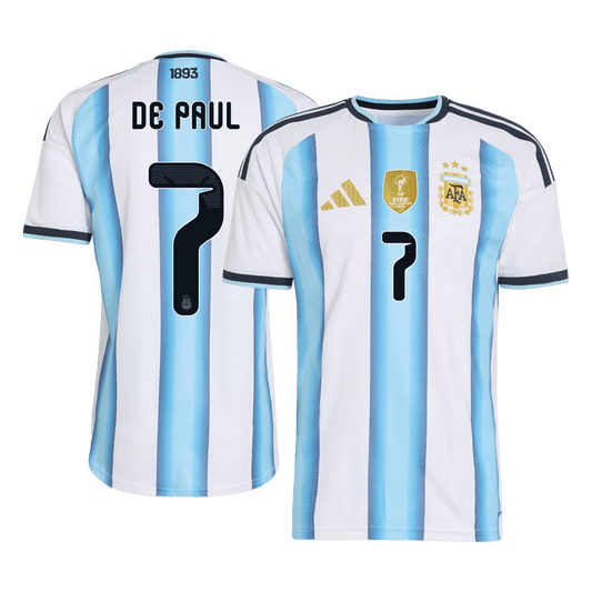 DE PAUL #7 Argentina Hjemmespillerversjon Jersey World Cup 2026
