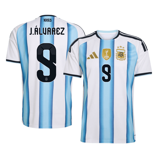 J. ALVAREZ #9 Argentina hjemmefotballdrakt VM 2026