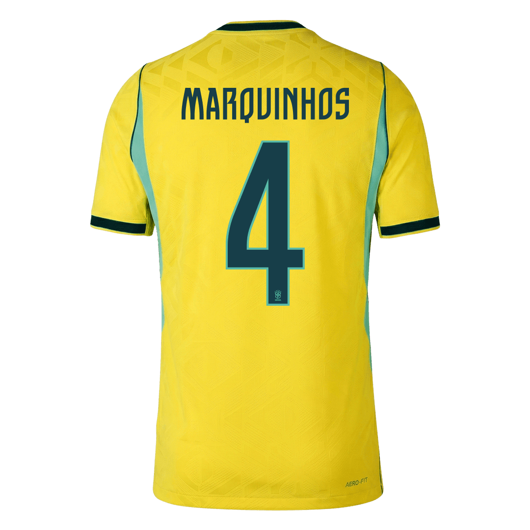 MARQUINHOS #4 Brasil Hjemmespillerversjon Jersey World Cup 2026