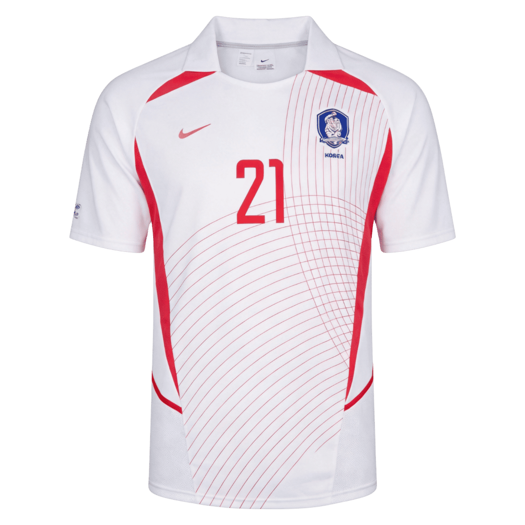 Retro Jersey JS Park #21 Sør-Korea Borte-VM 2002