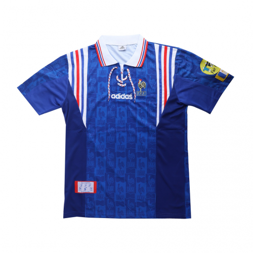 Retro-trøye Zidane #10 Frankrike hjemme-EM 1996