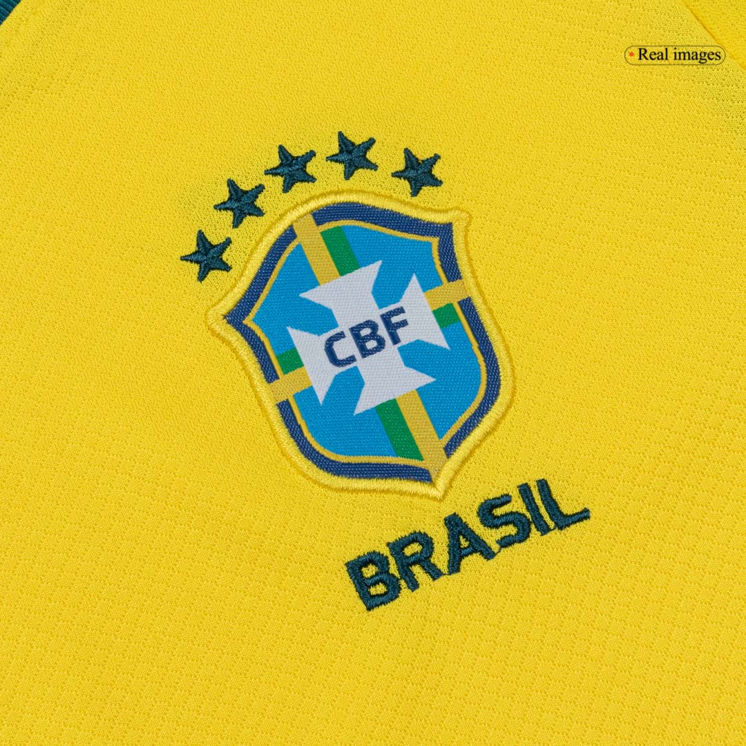 Brasil hjemme fotballdrakter for barn til verdensmesterskapet i 2026