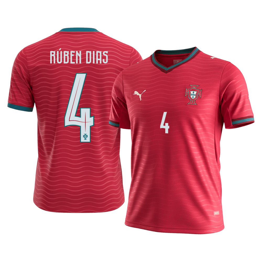 RúBEN DIAS#4 Portugal Hjemmefotballdrakt VM 2026 Rød