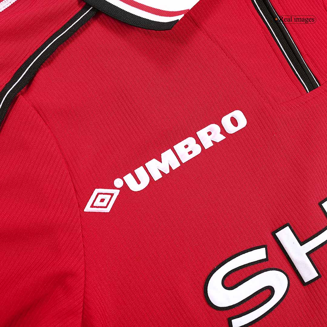 Retro fotballdrakt Manchester United Hjemmelangermet 1998/99