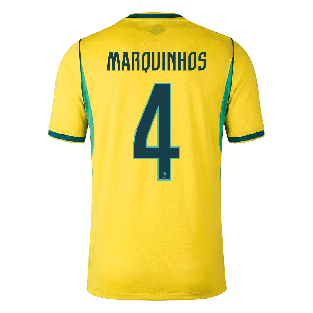 MARQUINHOS #4 Brasil hjemmefotballdrakt World Cup 2026