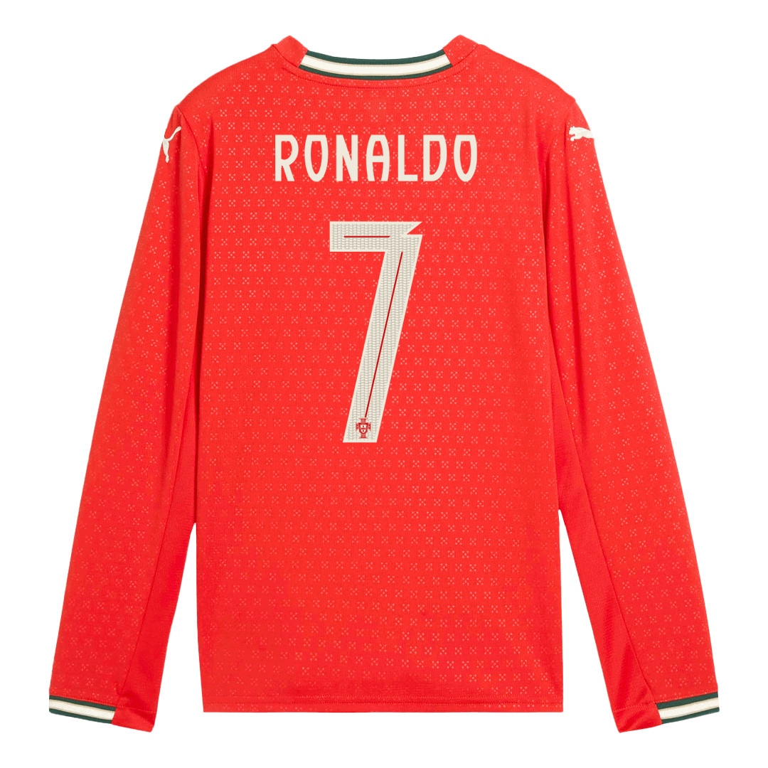 RONALDO #7 Portugal hjemmefotballdrakt med lange ermer 2025