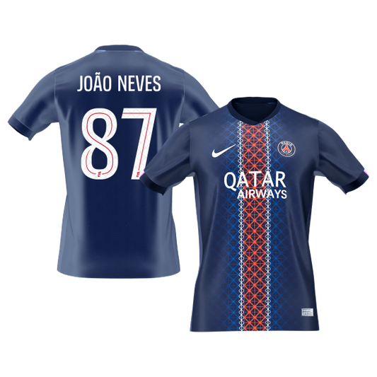 JO?O NEVES #87 PSG hjemmefotballdrakt 2025/26