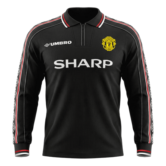 Retro fotballdrakt Manchester United Langermet borte 1998