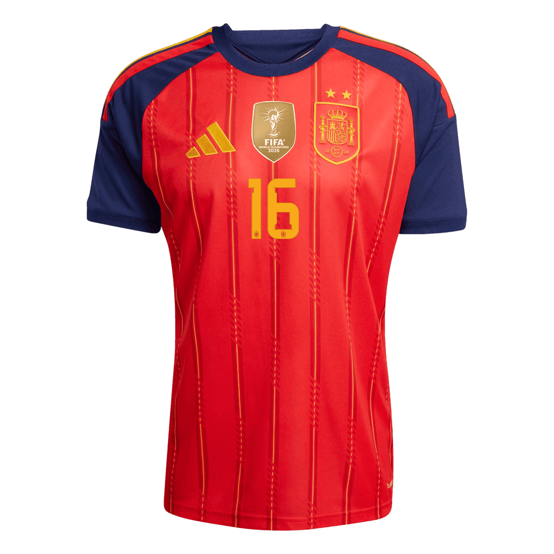RODRIGO #16 Spania Champion Edition Hjemmefotballdrakt World Cup 2026