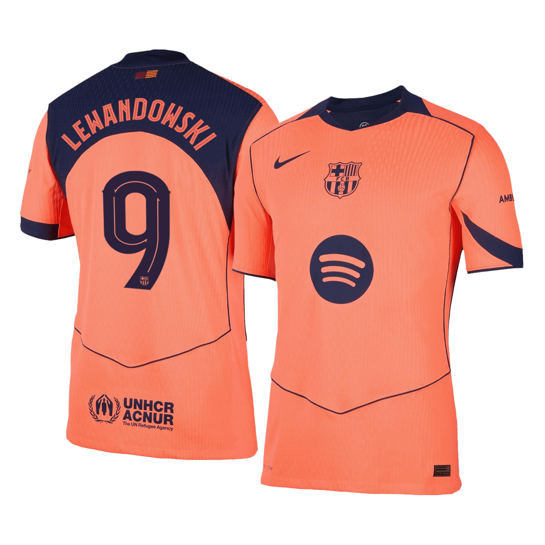 LEWANDOWSKI #9 Barcelona Third Away Autentisk fotballdrakt 2025/26 - UCL