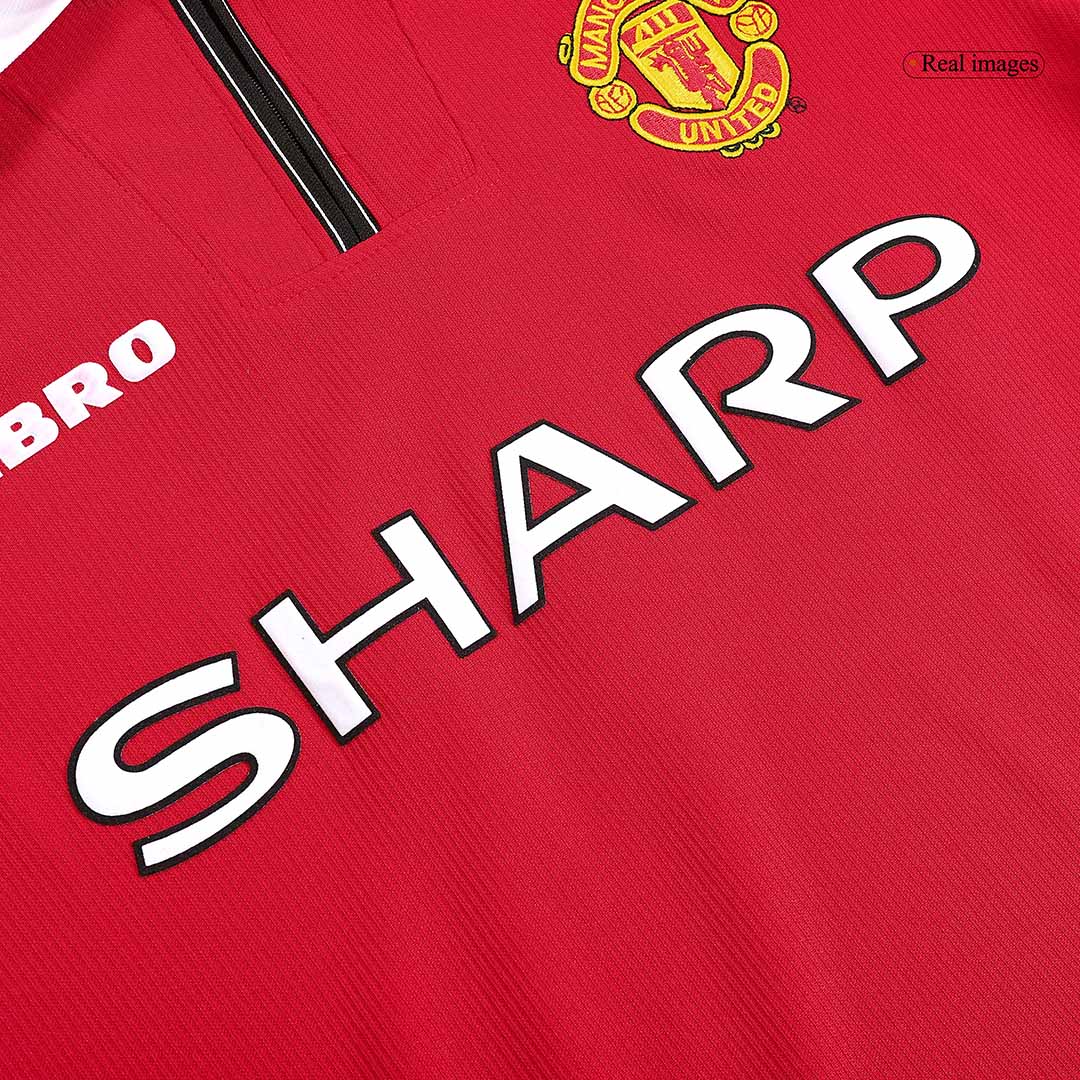Retro fotballdrakt Manchester United Hjemmelangermet 1998/99