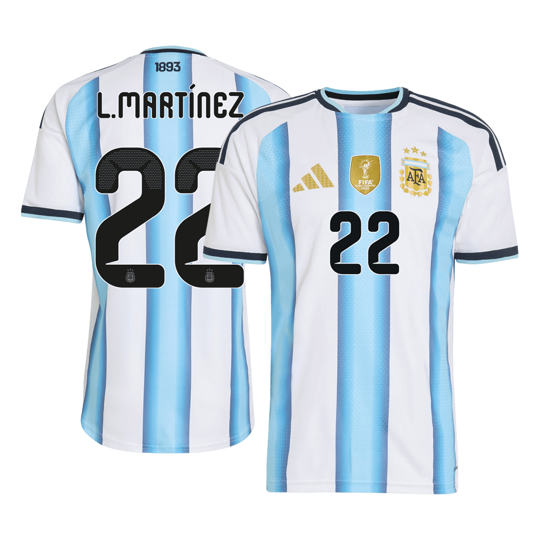 L. MARTINEZ #22 Argentina Hjemmespillerversjon Jersey World Cup 2026