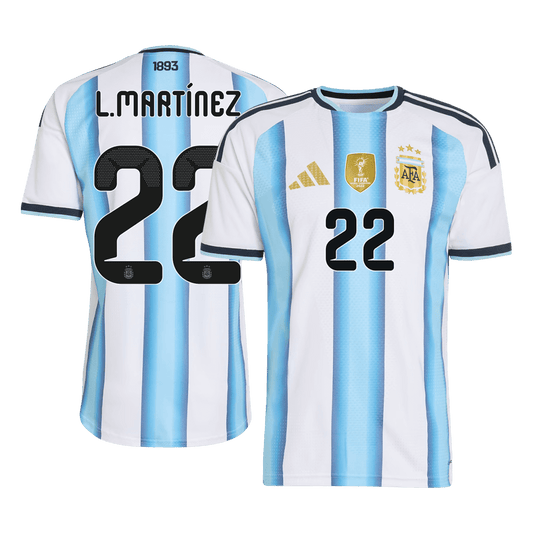 L. MARTINEZ #22 Argentina Hjemmespillerversjon Jersey World Cup 2026
