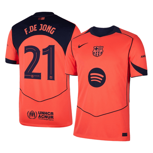 F.DE JONG #21 Barcelona Third Away Fotballdrakt 2025/26 -UCL