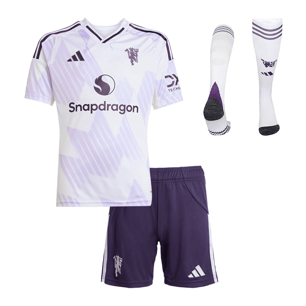Manchester United Away Kids Fotballdrakter Full Kit 2025/26