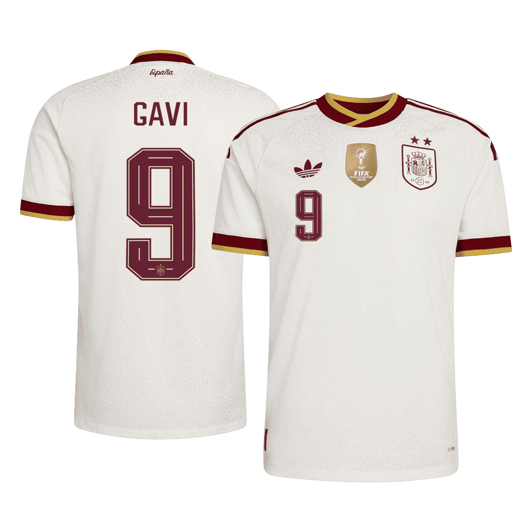 GAVI #9 Spania Bortespillerversjon Jersey World Cup 2026 - Champion