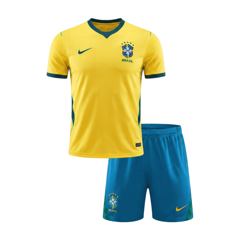 Brasil hjemme fotballdrakter for barn til verdensmesterskapet i 2026