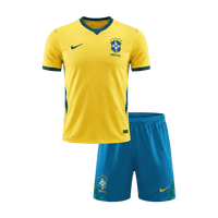 Brasil hjemme fotballdrakter for barn til verdensmesterskapet i 2026