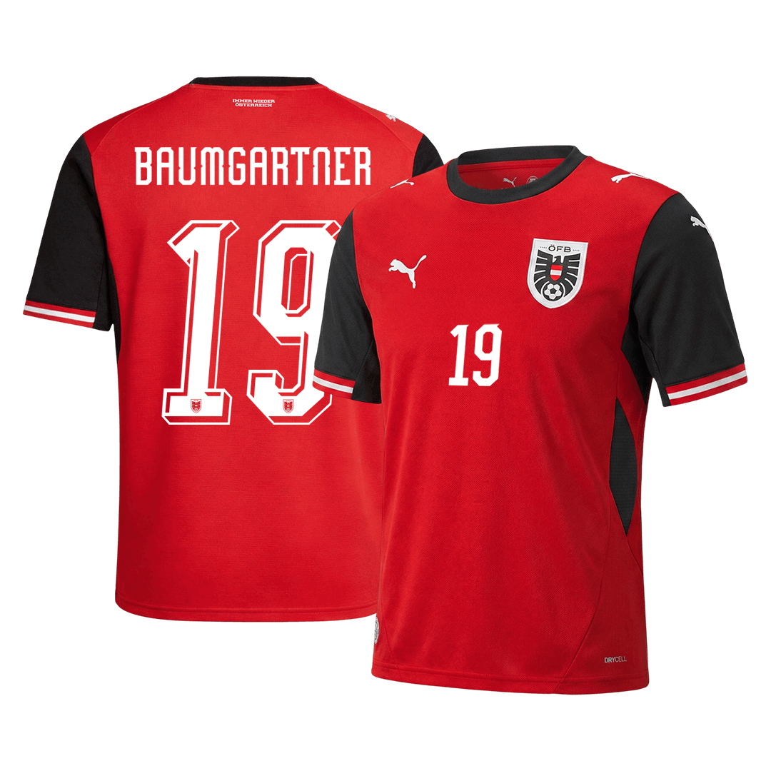 BAUMGARTNER#19 Østerrike Hjemmefotballdrakt VM 2026 Rød