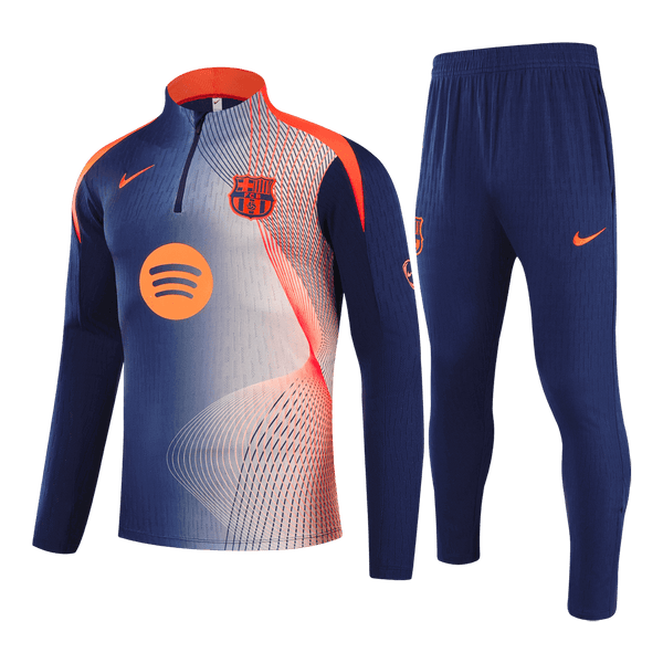 Barcelona 1/4 vetoketjullinen verryttelypuku 2025/26 Lapset Musta & Oranssi