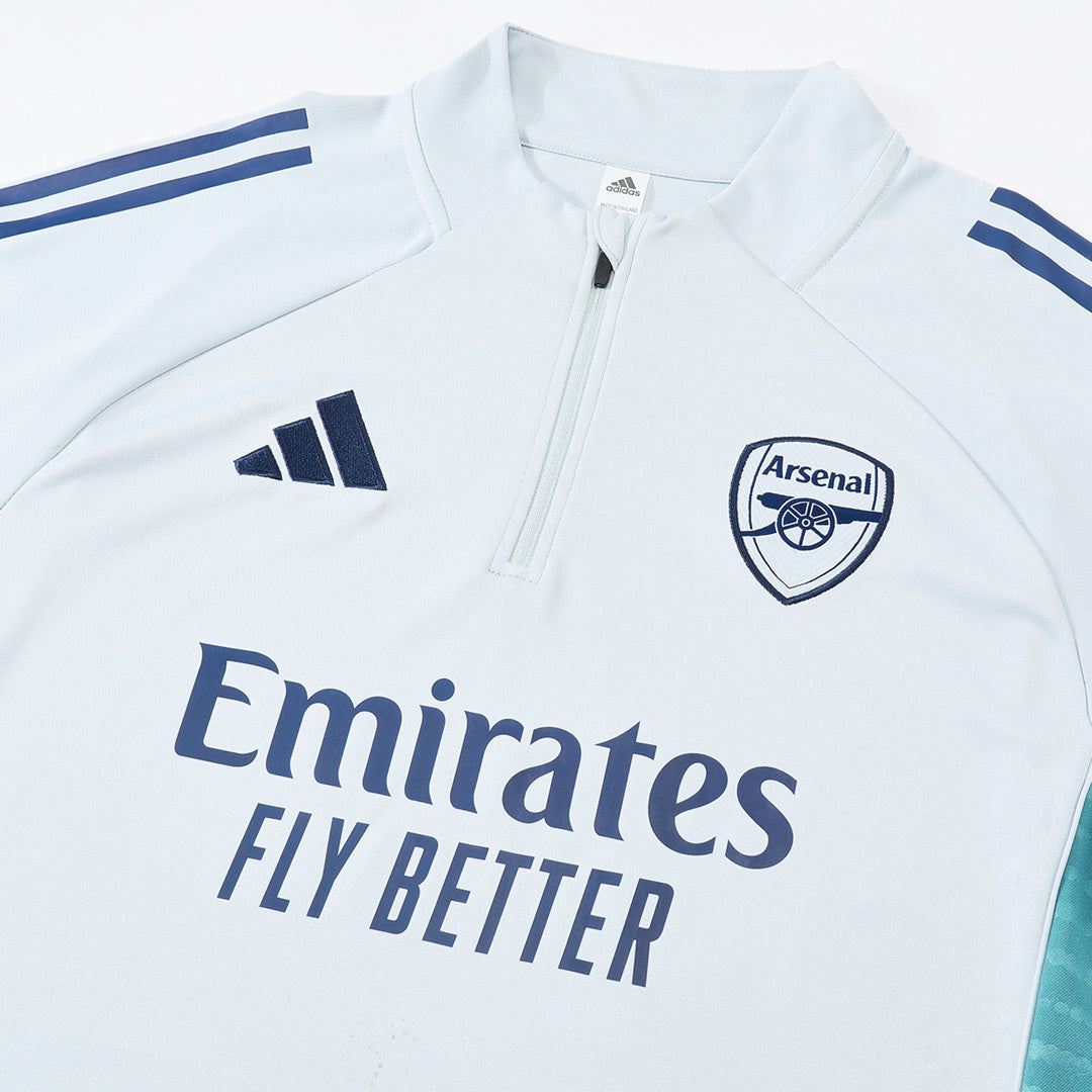 Arsenal 1/4 Zip Tracksuit 2025/26 Barn Hvit