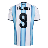 J. ALVAREZ #9 Argentina hjemmefotballdrakt VM 2026