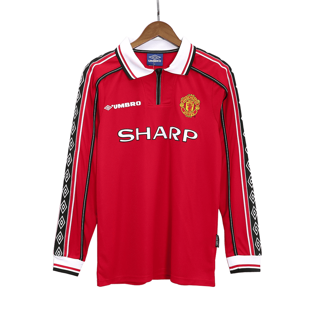 Retro jalkapallopaita Manchester United Koti pitkähihainen 1998/99