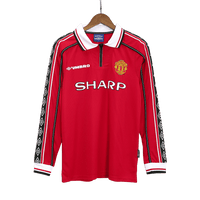 Retro jalkapallopaita Manchester United Koti pitkähihainen 1998/99